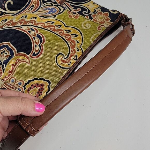 SPARTINA 449 LINEN + LEATHER RESORT FLORAL PREPPY PURSE BAG DAUFUSKIE ISLAND SC - Picture 12 of 16